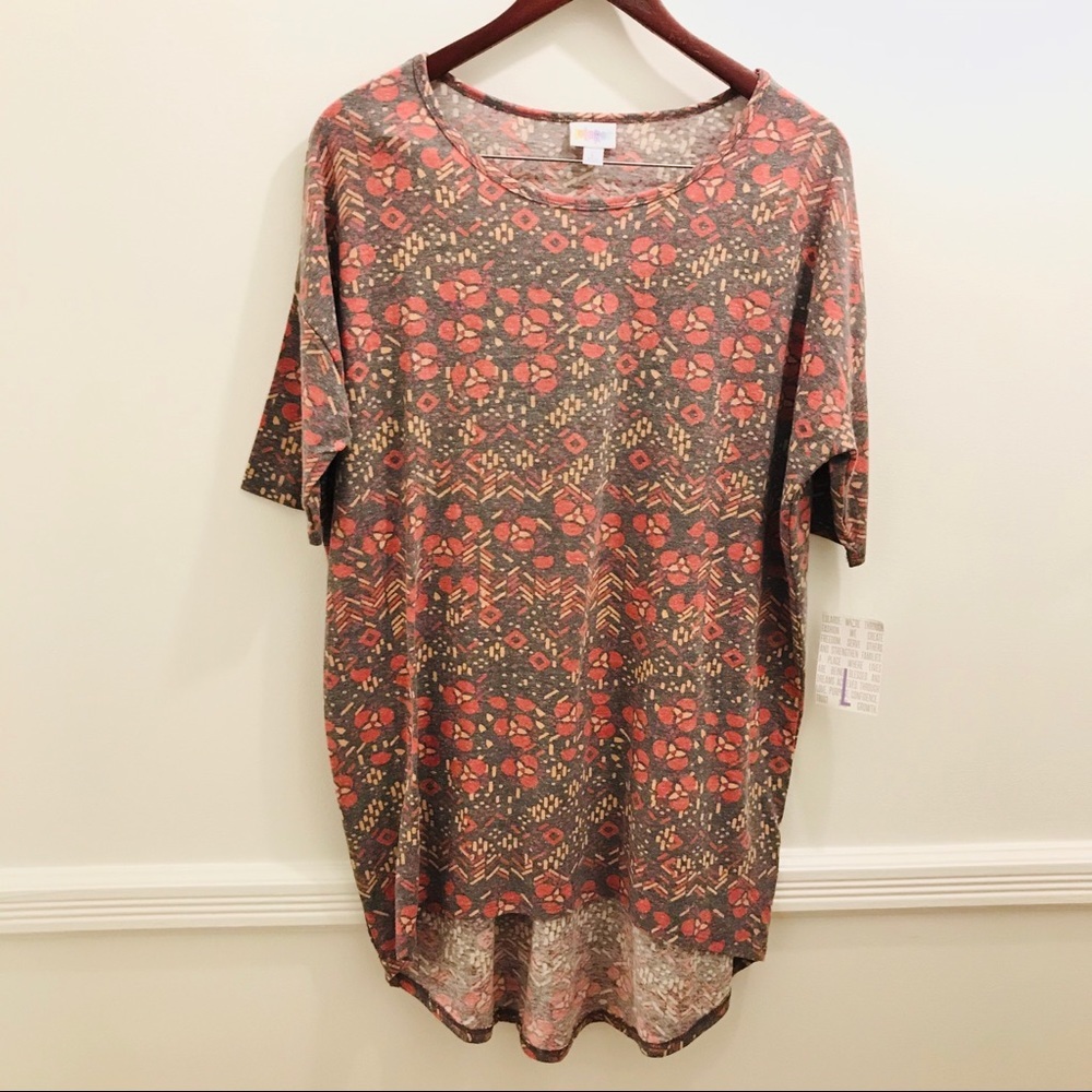 NWT Lularoe Irma Shirt Large Heathered Tunic tee top